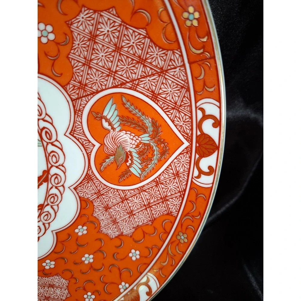 Japanese Imari Porcelain Phoenix Peony Charger Plate Red Gold M382 12 Inch